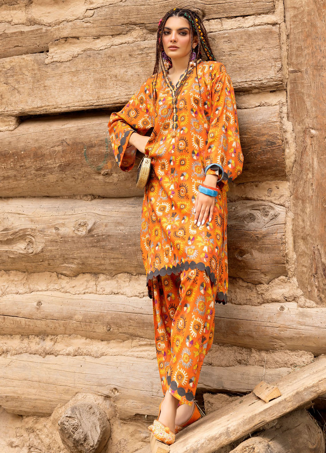 Gul Ahmed Printed Linen Suits Unstitched 2 Piece GA24UW VT-42010 - Winter Collection