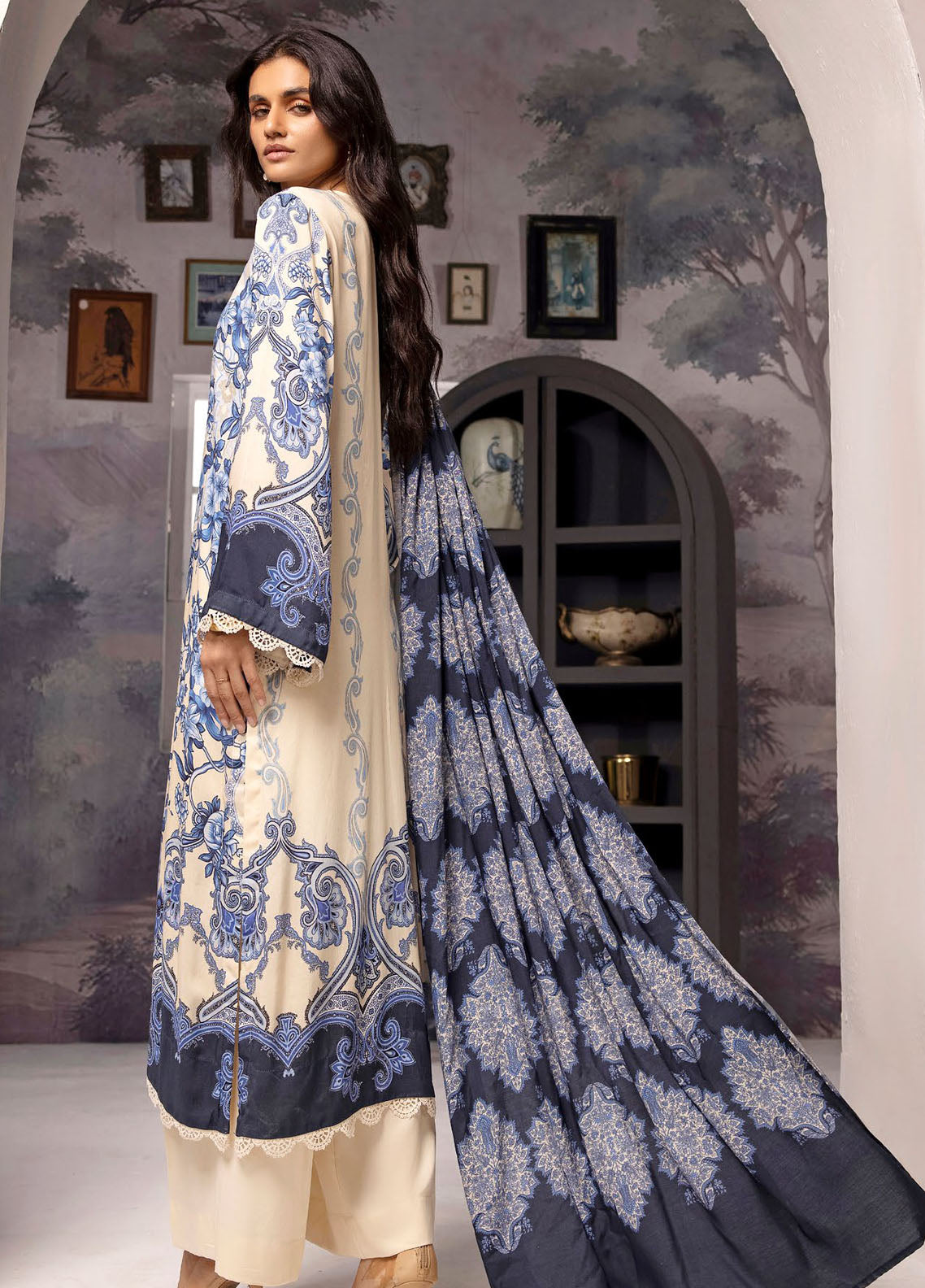 Gul Ahmed Printed Linen Suits Unstitched 3 Piece GA24UW LT-42010 - Winter Collection