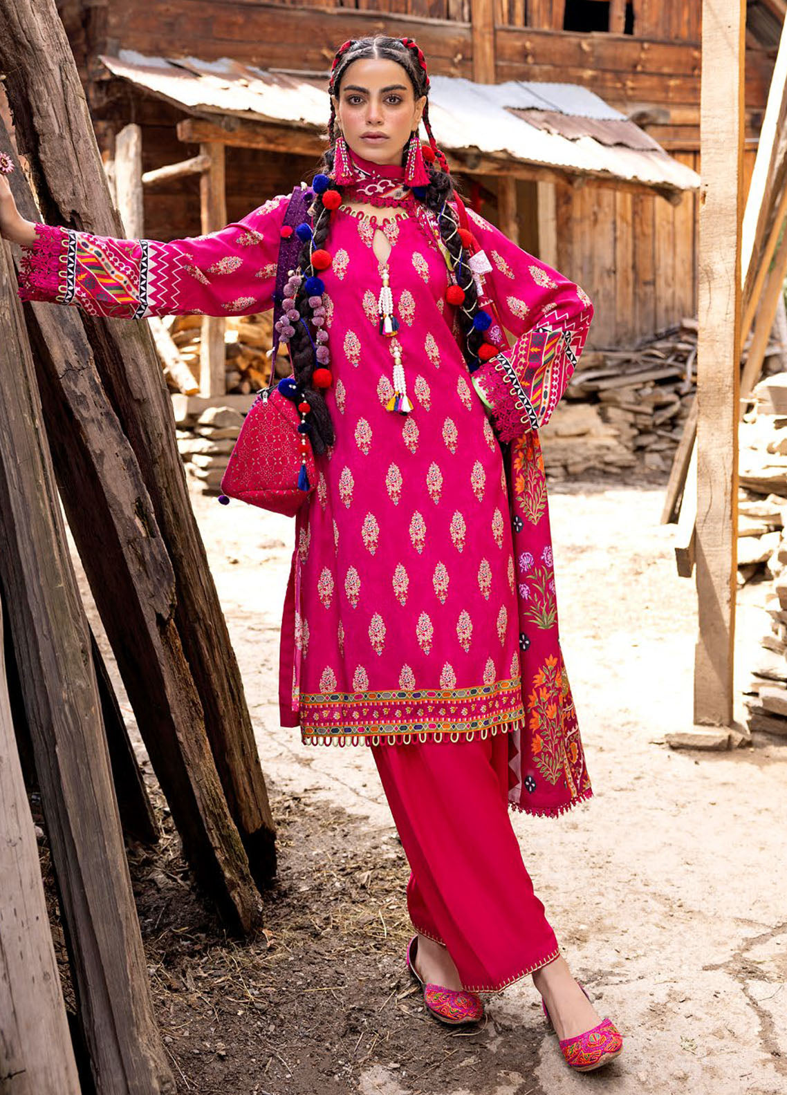 Gul Ahmed Printed Linen Suits Unstitched 3 Piece GA24UW LT-42011 - Winter Collection