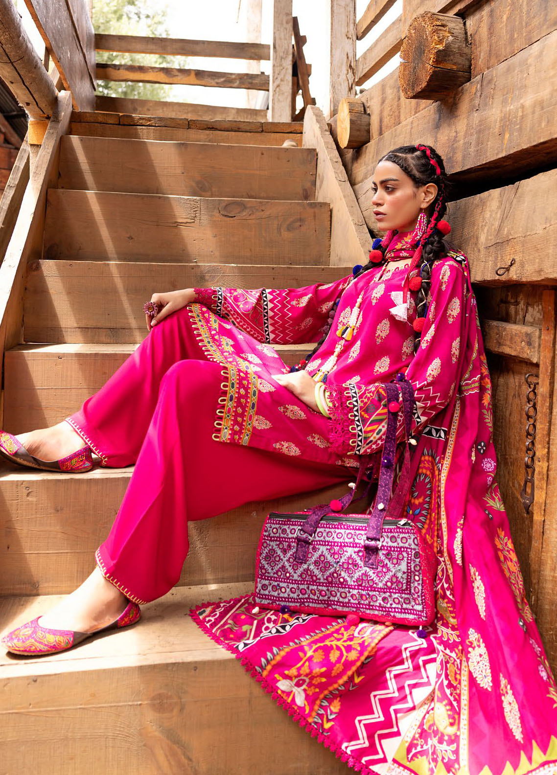 Gul Ahmed Printed Linen Suits Unstitched 3 Piece GA24UW LT-42011 - Winter Collection