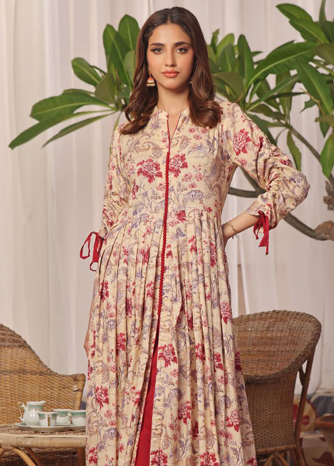 Gul Ahmed Printed Linen Unstitched Kurti GA24UW VS-42004 - Winter Collection