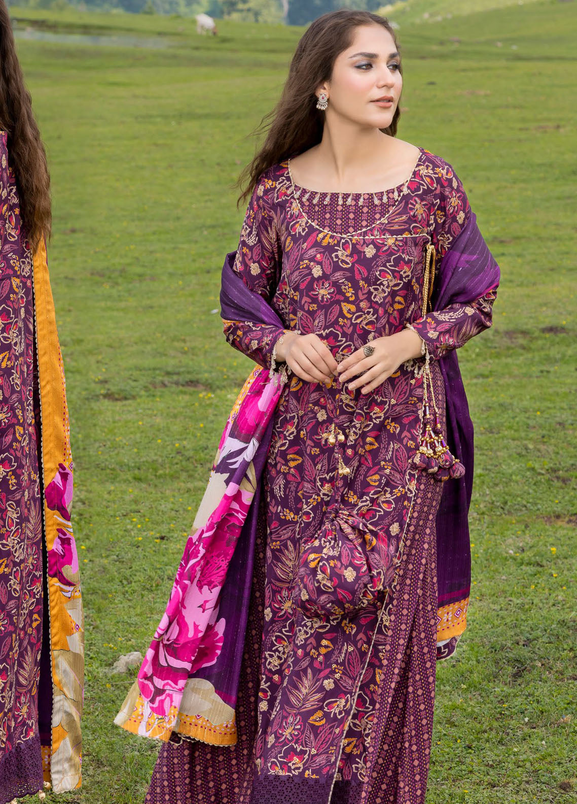 Gul Ahmed Printed Polyestor Suits Unstitched 3 Piece GA24UW SP-42047 - Winter Collection