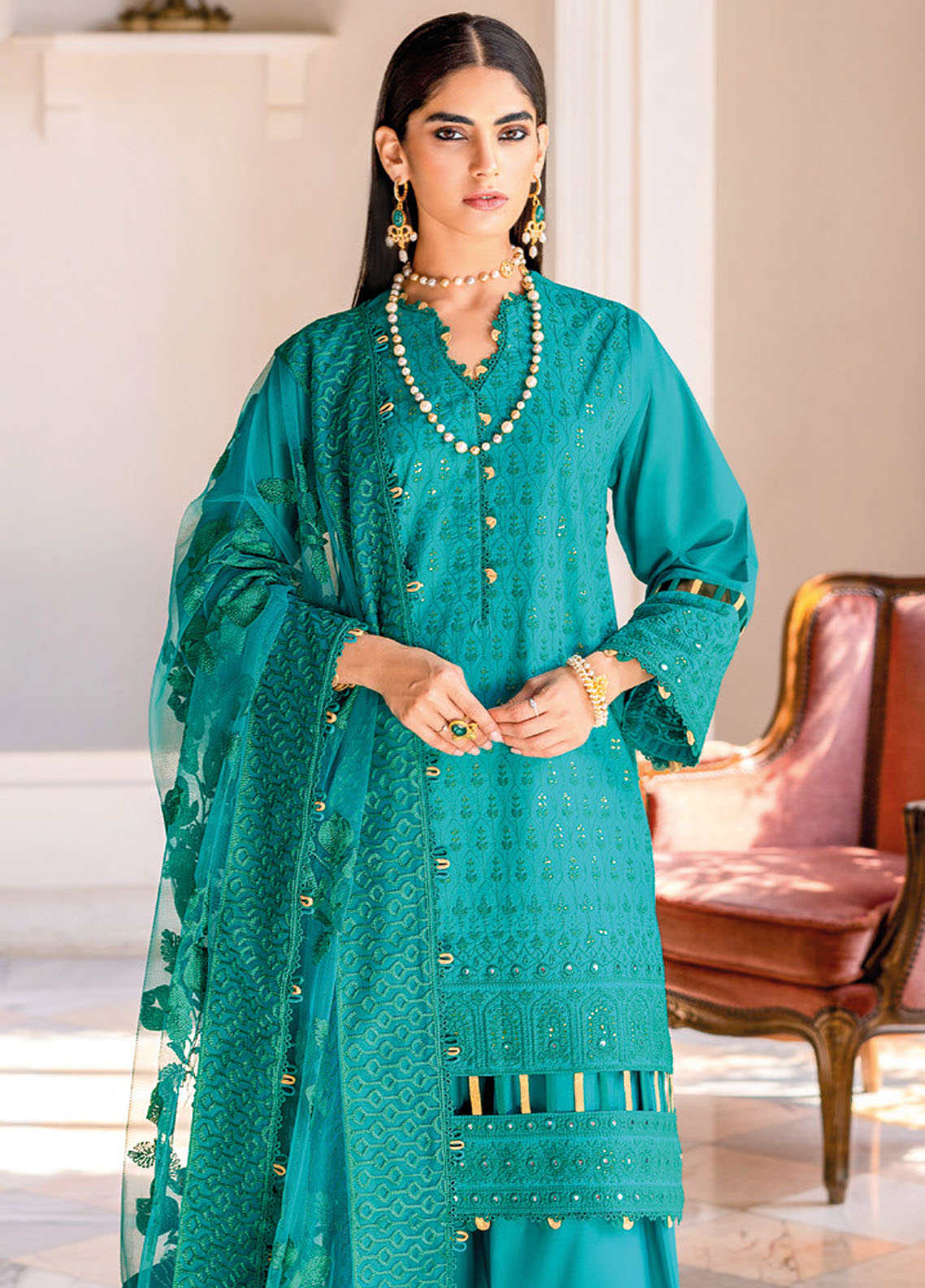 Gul Ahmed Luxury Festive Eid Collection 2024 FE-42038