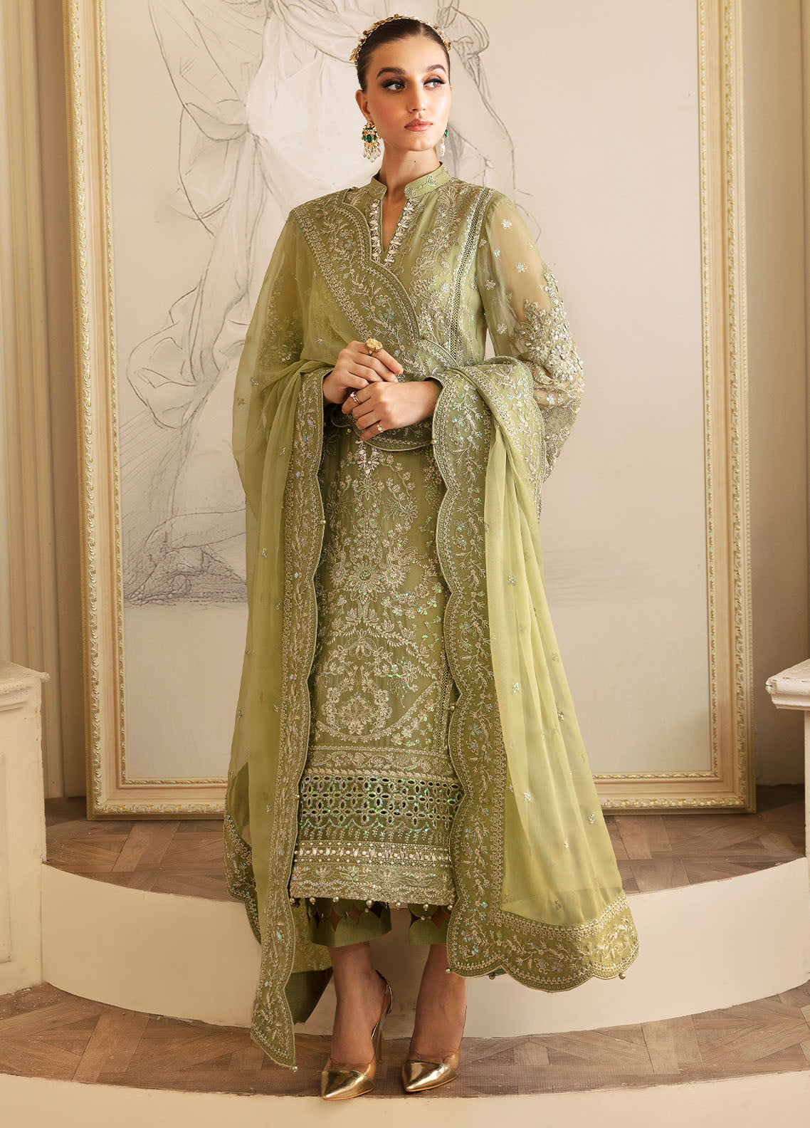 Gulaal Unstitched Embroidered Chiffon Luxury Collection 2024 GL-EC-24V2-05 Almendra