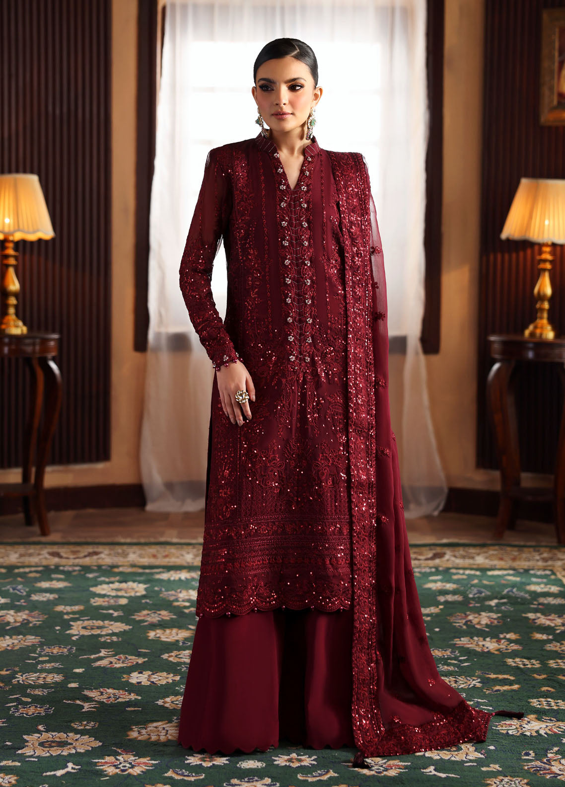 Gulaal Embroidered Chiffon Suits Unstitched 3 Piece GL25EU D-27 Vezeen
