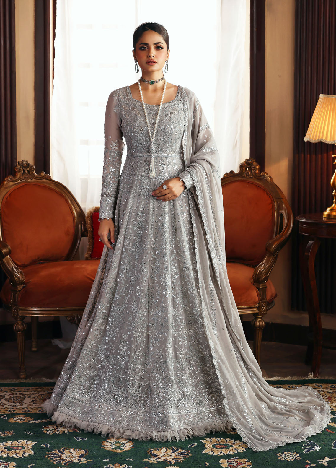Gulaal Embroidered Chiffon Suits Unstitched 3 Piece GL25EU D-28 Sheyza