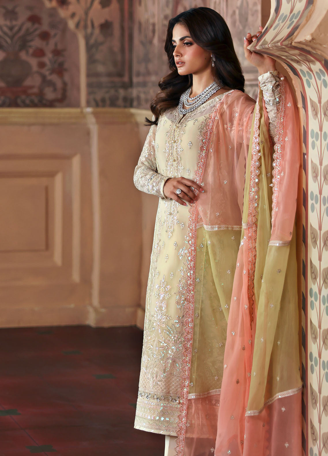 Gulaal Embroidered Chiffon Suits Unstitched 3 Piece GL25EU D-29 Fareyah