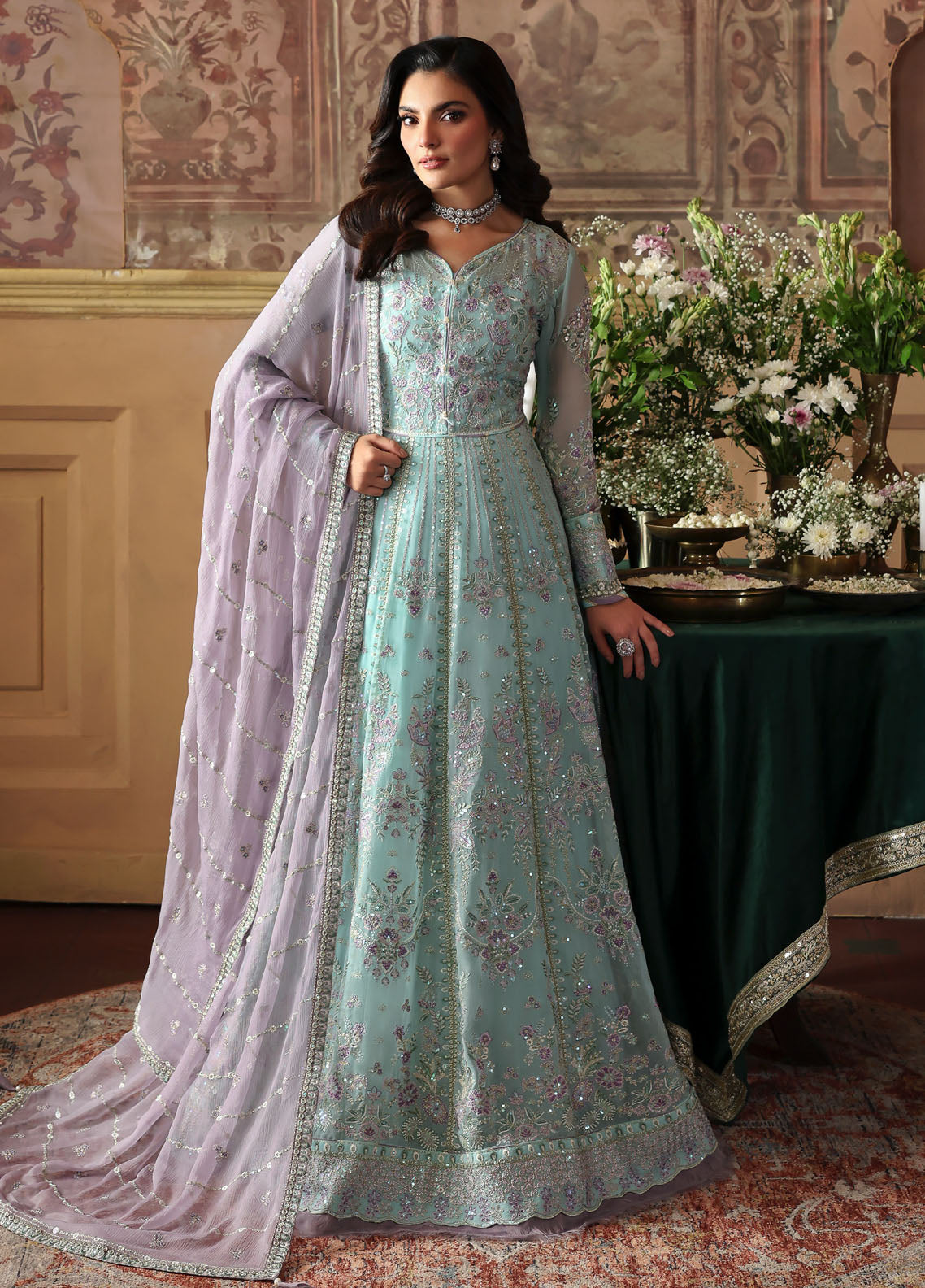 Gulaal Embroidered Chiffon Suits Unstitched 3 Piece GL25EU D-31 Delina
