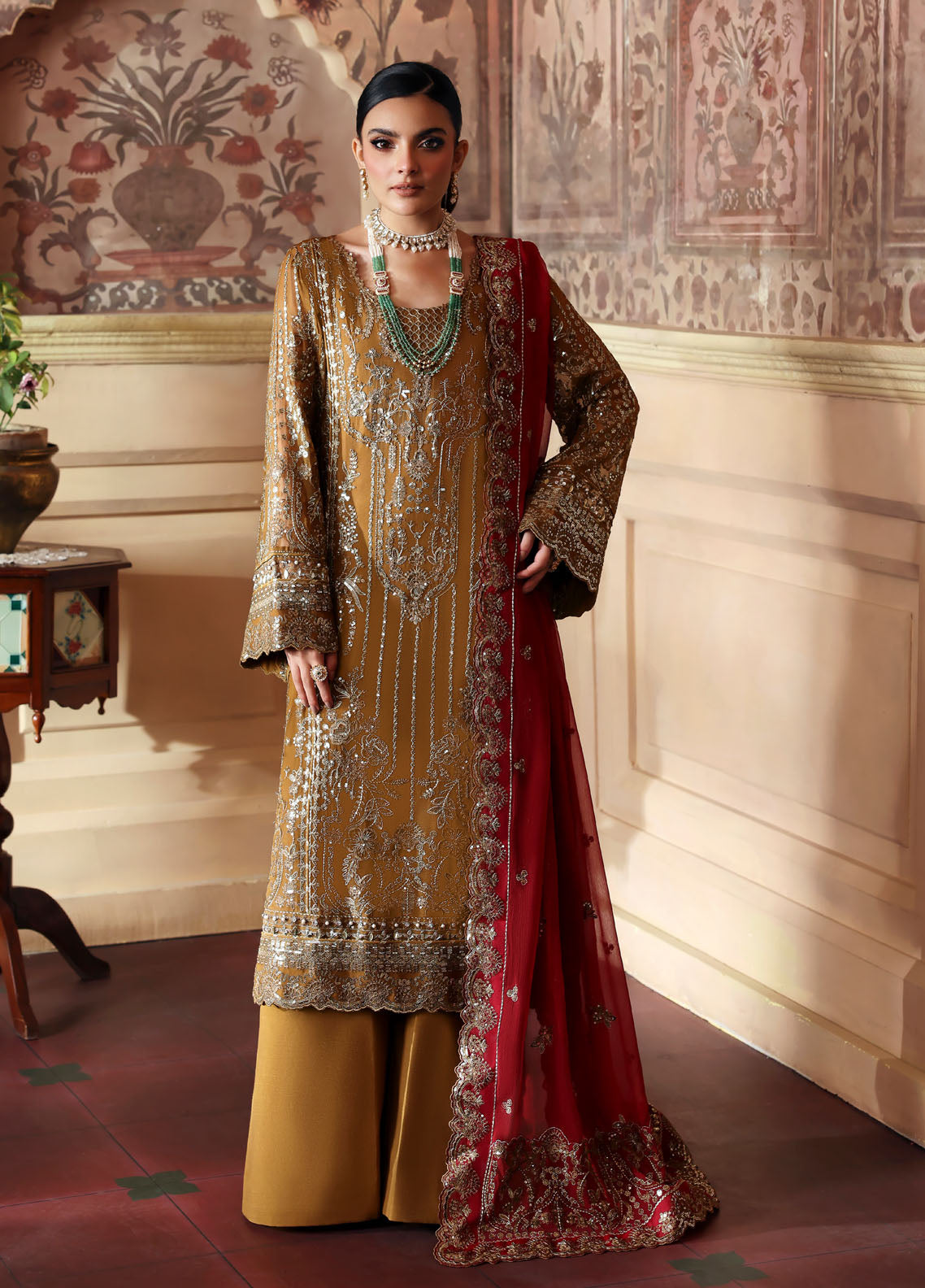 Gulaal Embroidered Chiffon Suits Unstitched 3 Piece GL25EU D-34 Dinara