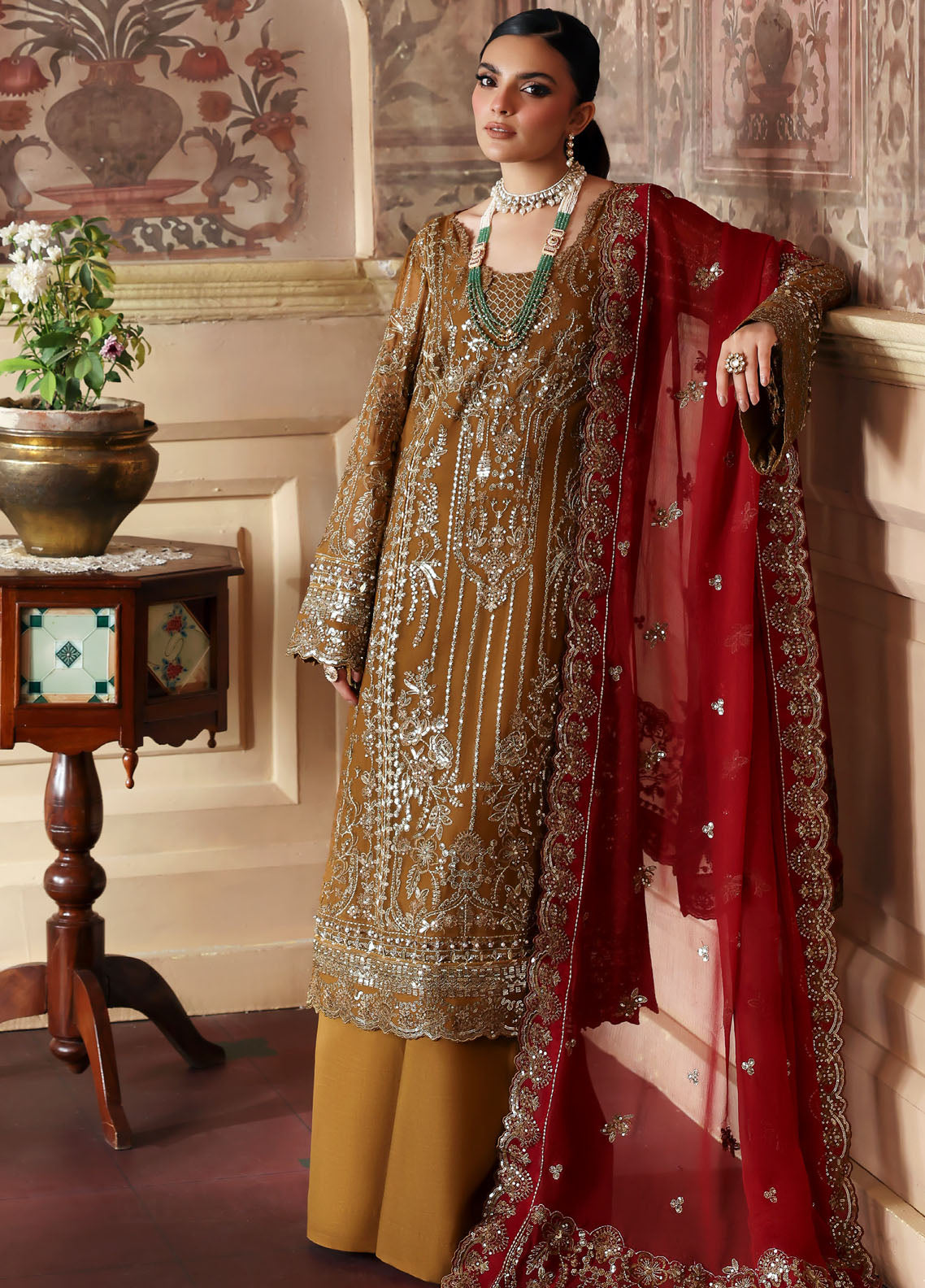 Gulaal Embroidered Chiffon Suits Unstitched 3 Piece GL25EU D-34 Dinara
