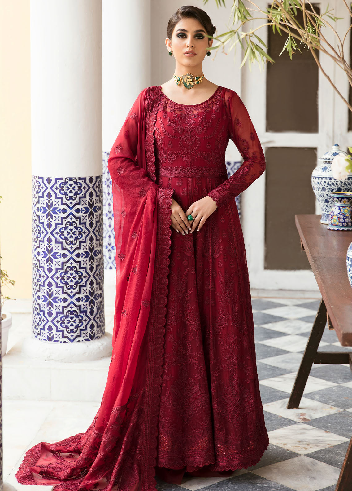 Gulaal Pret Embroidered Chiffon 4 Piece GL23P GL-EP23V1-09 Garnet