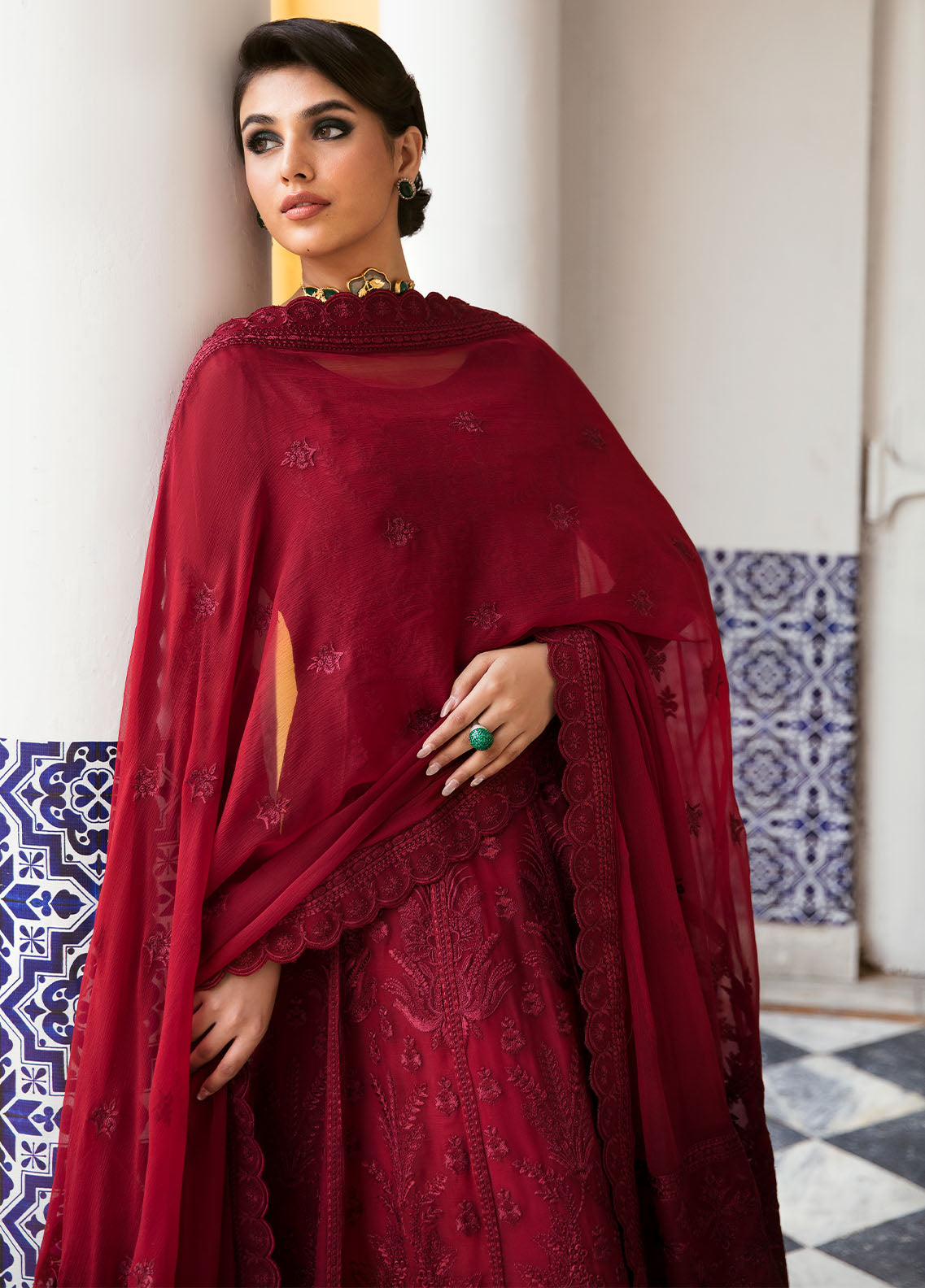 Gulaal Pret Embroidered Chiffon 4 Piece GL23P GL-EP23V1-09 Garnet