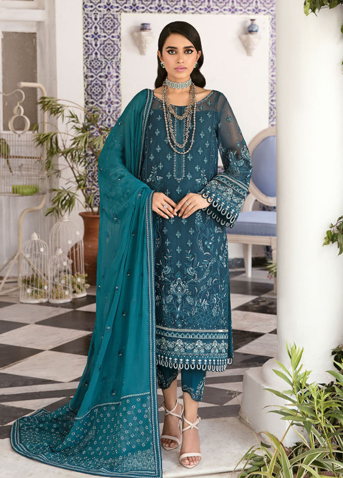 Gulaal Pret Embroidered Chiffon 4 Piece Suit GL23P GL-EP23V1-12 Reyah