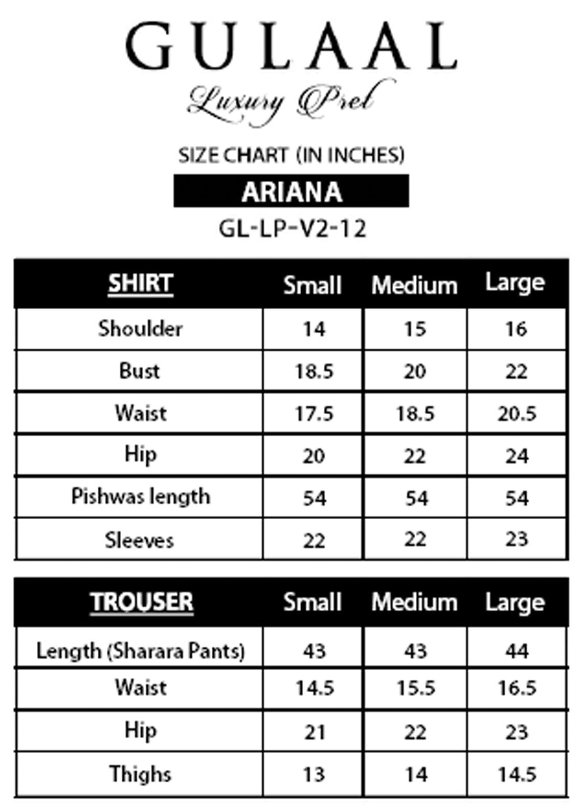 Gulaal Pret Luxury Organza 4 Piece Suit GL-LP-V2-12 Ariana