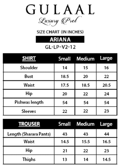 Gulaal Pret Luxury Organza 4 Piece Suit GL-LP-V2-12 Ariana