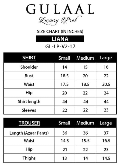 Gulaal Pret Luxury Organza 4 Piece Suit GL-LP-V2-17 Liana