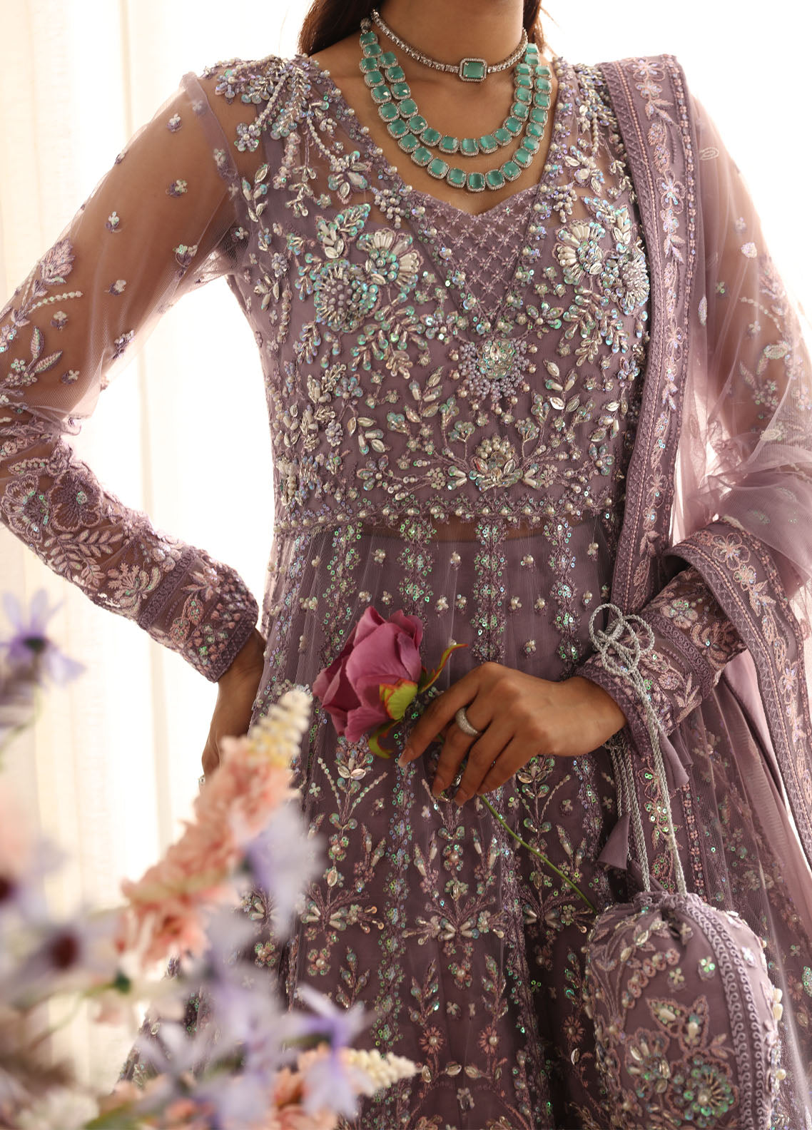 Gulaal Pret Embroidered Net 3 Piece Suit LP-34 Zeva