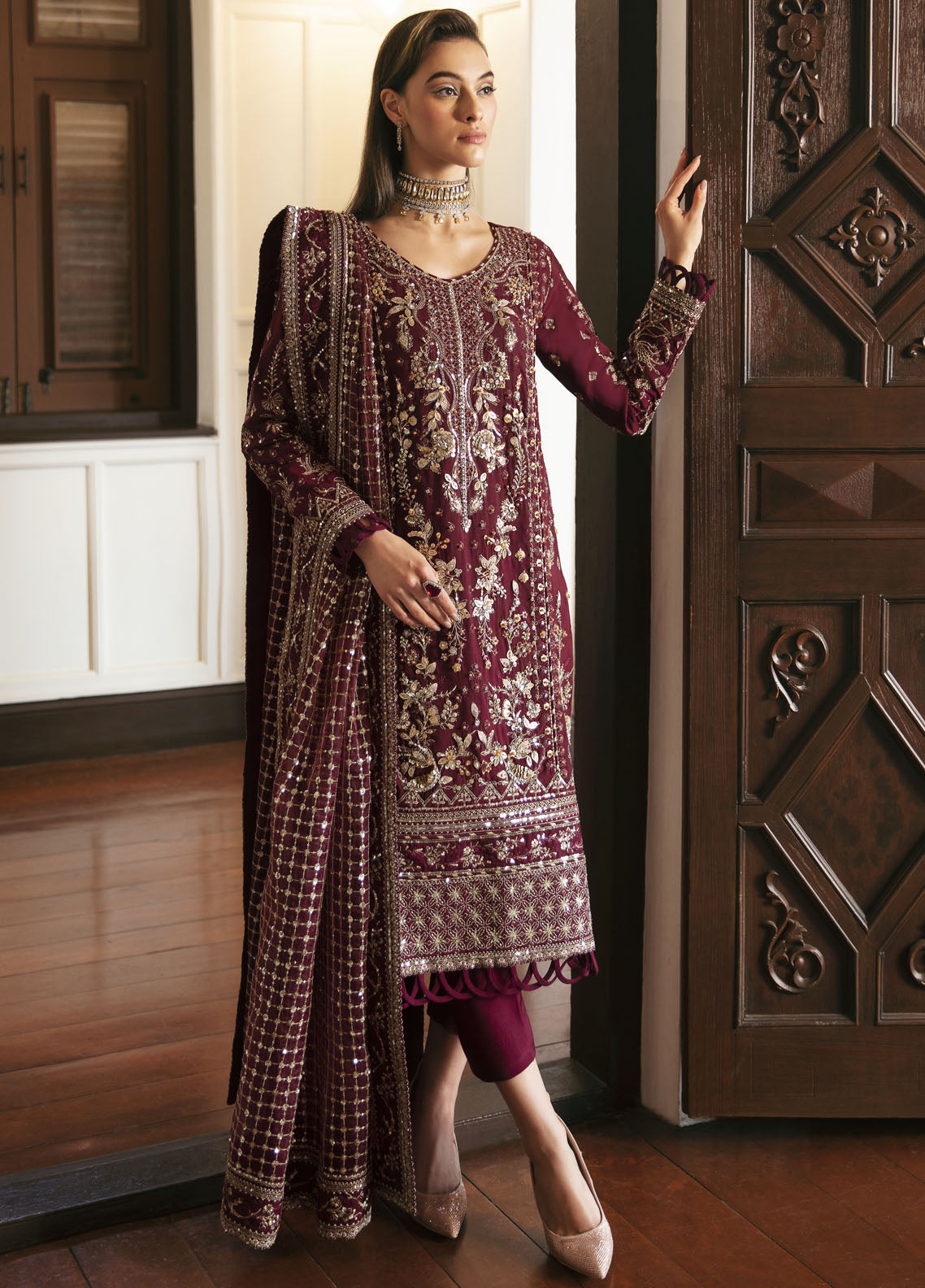 Gulaal Pret Embroidered Viscose 3 Piece Suit GL-LP-24V1-20 Valentina