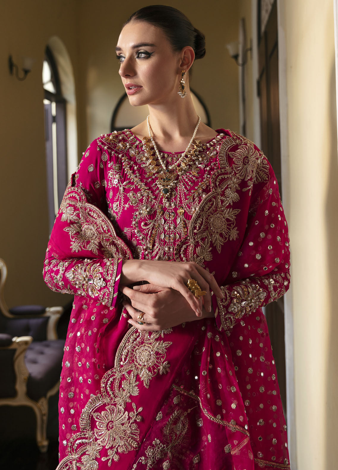 Gulaal Pret Embroidered Viscose 3 Piece Suit GL-LP-24V1-21 Rochelle