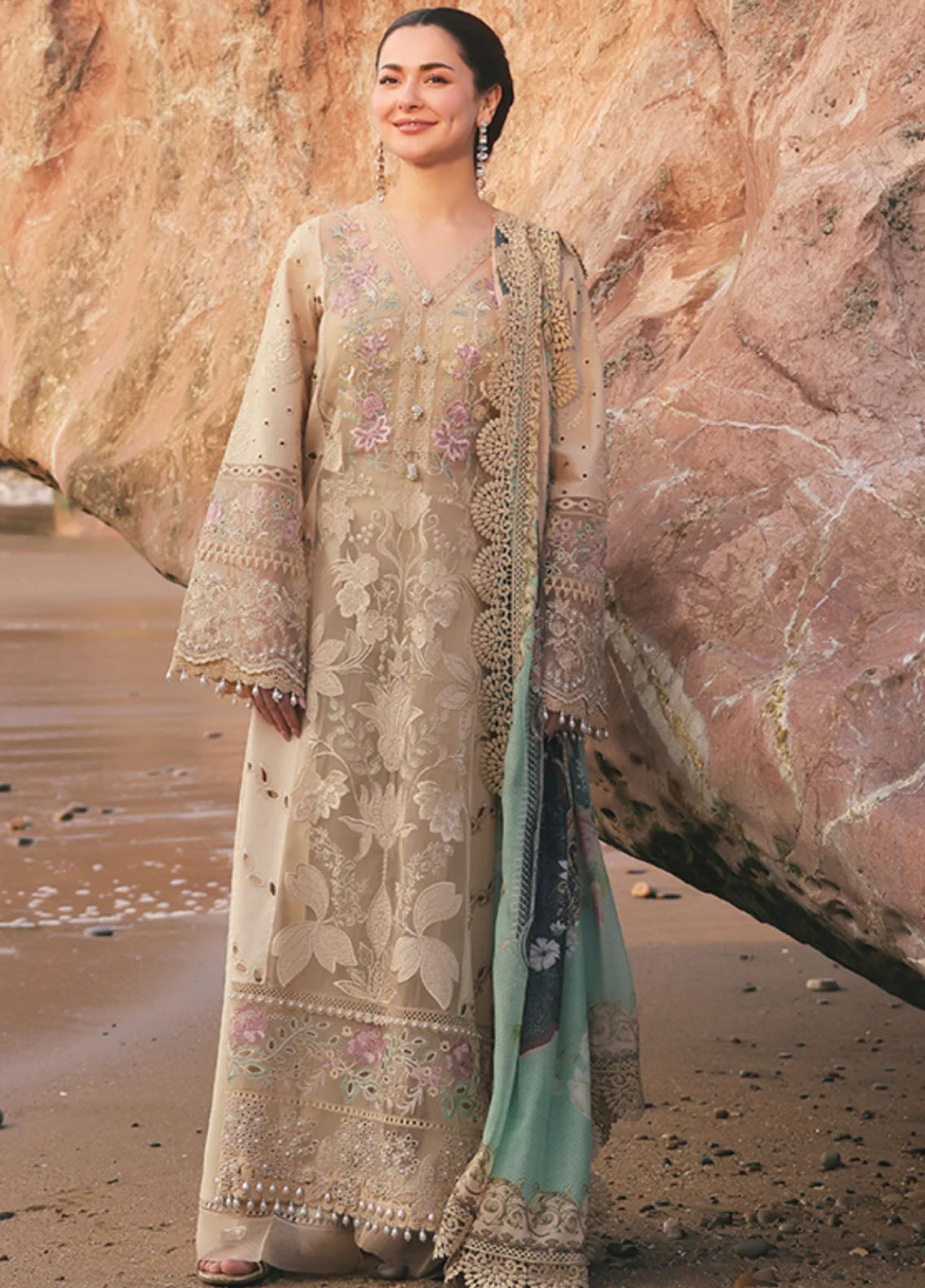 Hania by Imrozia Premium Embroidered Lawn Suits Unstitched 3 Piece SL-83 Ayzal