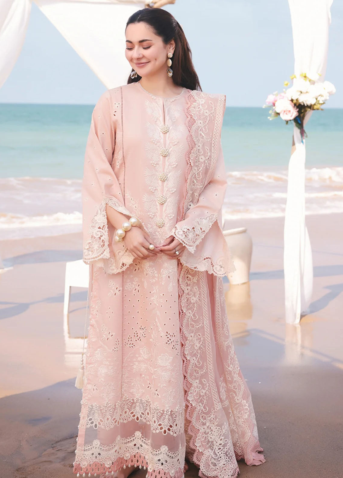 Hania by Imrozia Premium Embroidered Lawn Suits Unstitched 3 Piece SL-84 Amaya