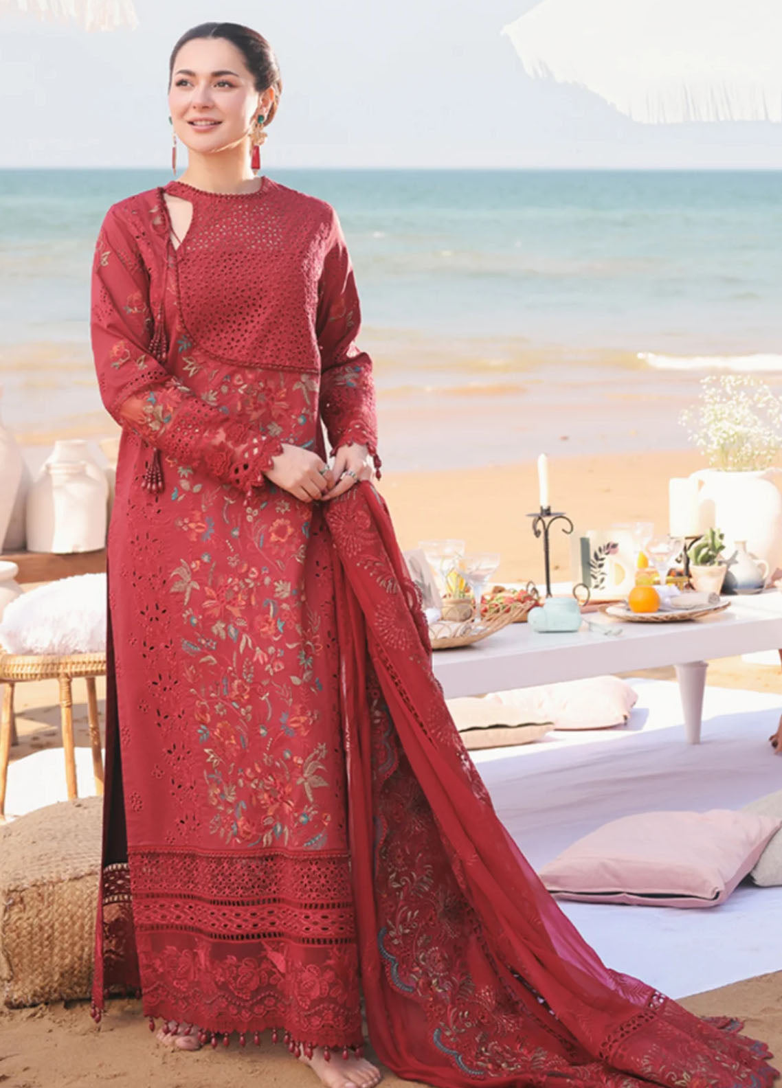 Hania by Imrozia Premium Embroidered Lawn Suits Unstitched 3 Piece SL-82 Iswah