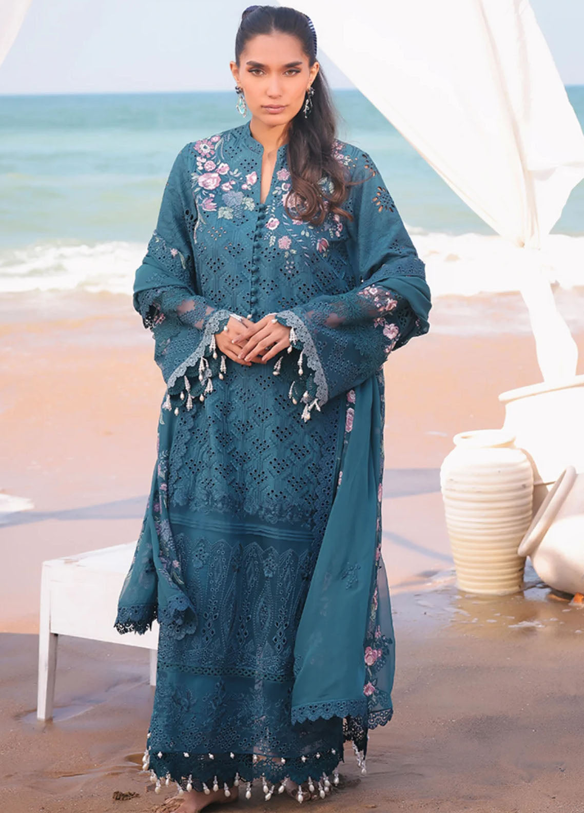 Hania by Imrozia Premium Embroidered Lawn Suits Unstitched 3 Piece SL-86 Mirha