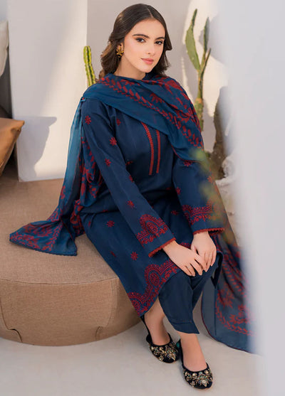 Hana Pret Embroidered Lawn 3 Piece Suit Midnight