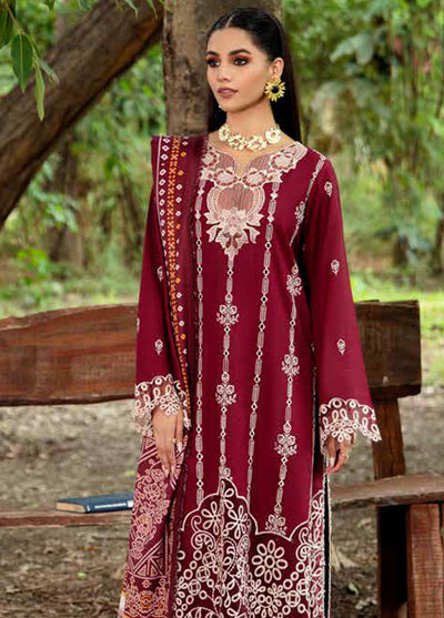 Hazel By Mahnur Embroidered Slub Linen Suit Unstitched 3 Piece MN24H RL-02 Serein - Winter Collection