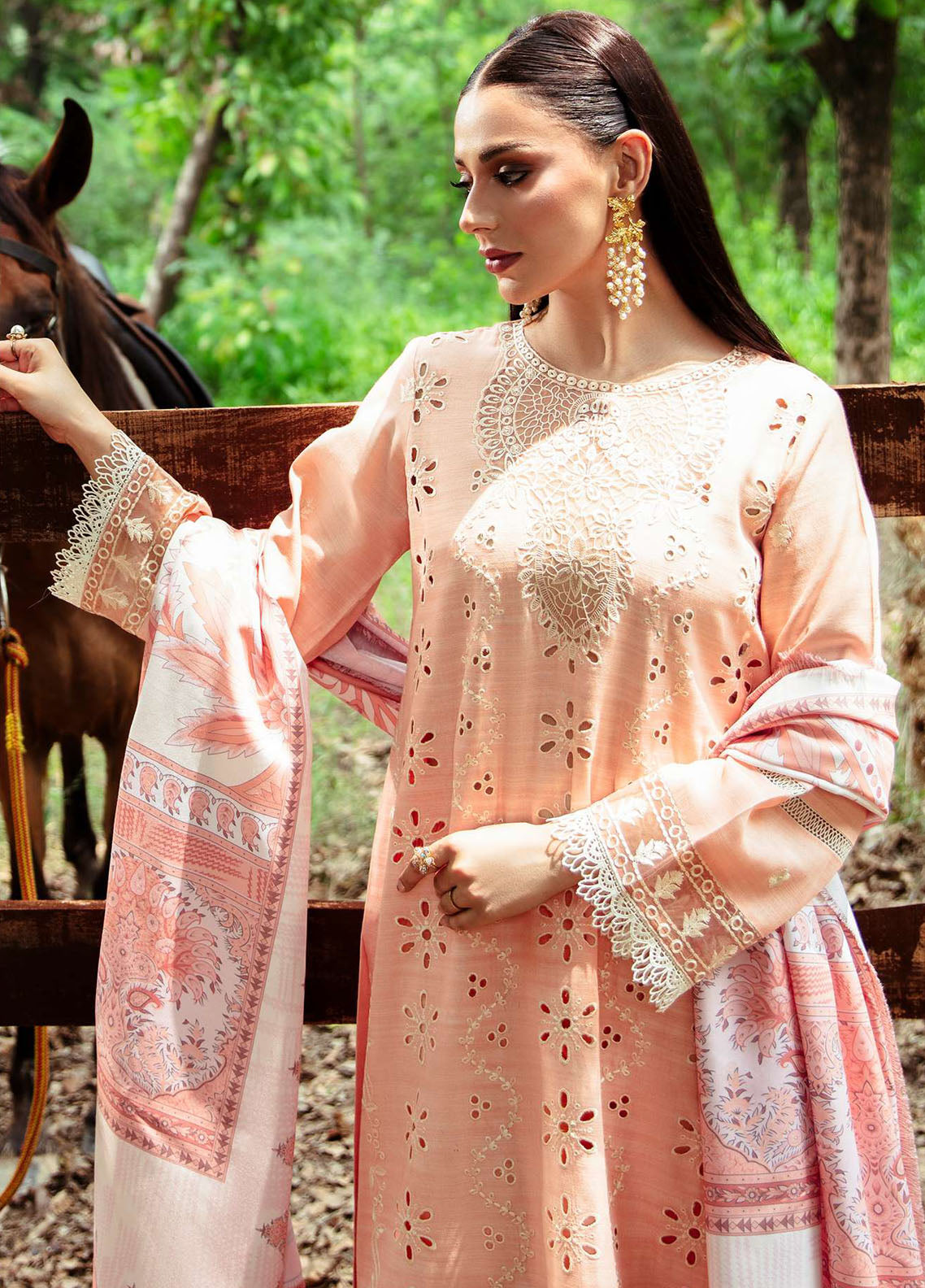 Hazel By Mahnur Embroidered Slub Linen Suit Unstitched 3 Piece MN24H RL-06 Sophie - Winter Collection