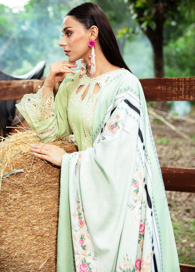 Hazel By Mahnur Embroidered Slub Linen Suit Unstitched 3 Piece MN24H RL-07 Stella - Winter Collection