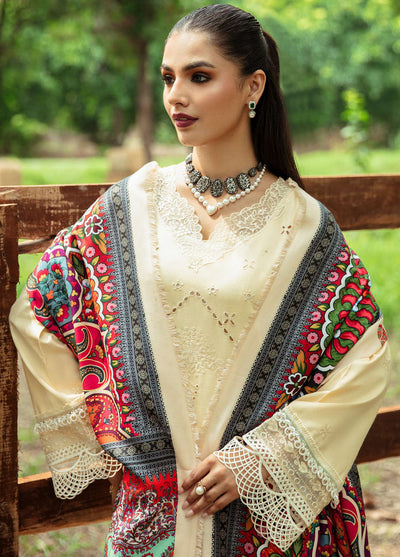 Hazel By Mahnur Embroidered Slub Linen Suit Unstitched 3 Piece MN24H RL-12 Fleicite - Winter Collection