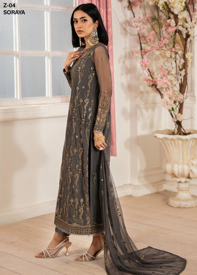 Heer by Zarif Embroidered Net Suit Pret 3 Piece ZF25HF Z-04 Soraya - Formals Collection