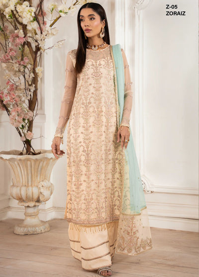 Heer by Zarif Embroidered Net Suit Pret 3 Piece ZF25HF Z-05 Zoraiz - Formals Collection