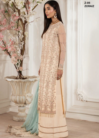 Heer by Zarif Embroidered Net Suit Pret 3 Piece ZF25HF Z-05 Zoraiz - Formals Collection