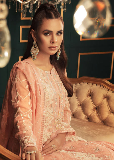 Shamooz Pret Embroidered Chiffon 3 Piece Suit SEM-0550 Salmon