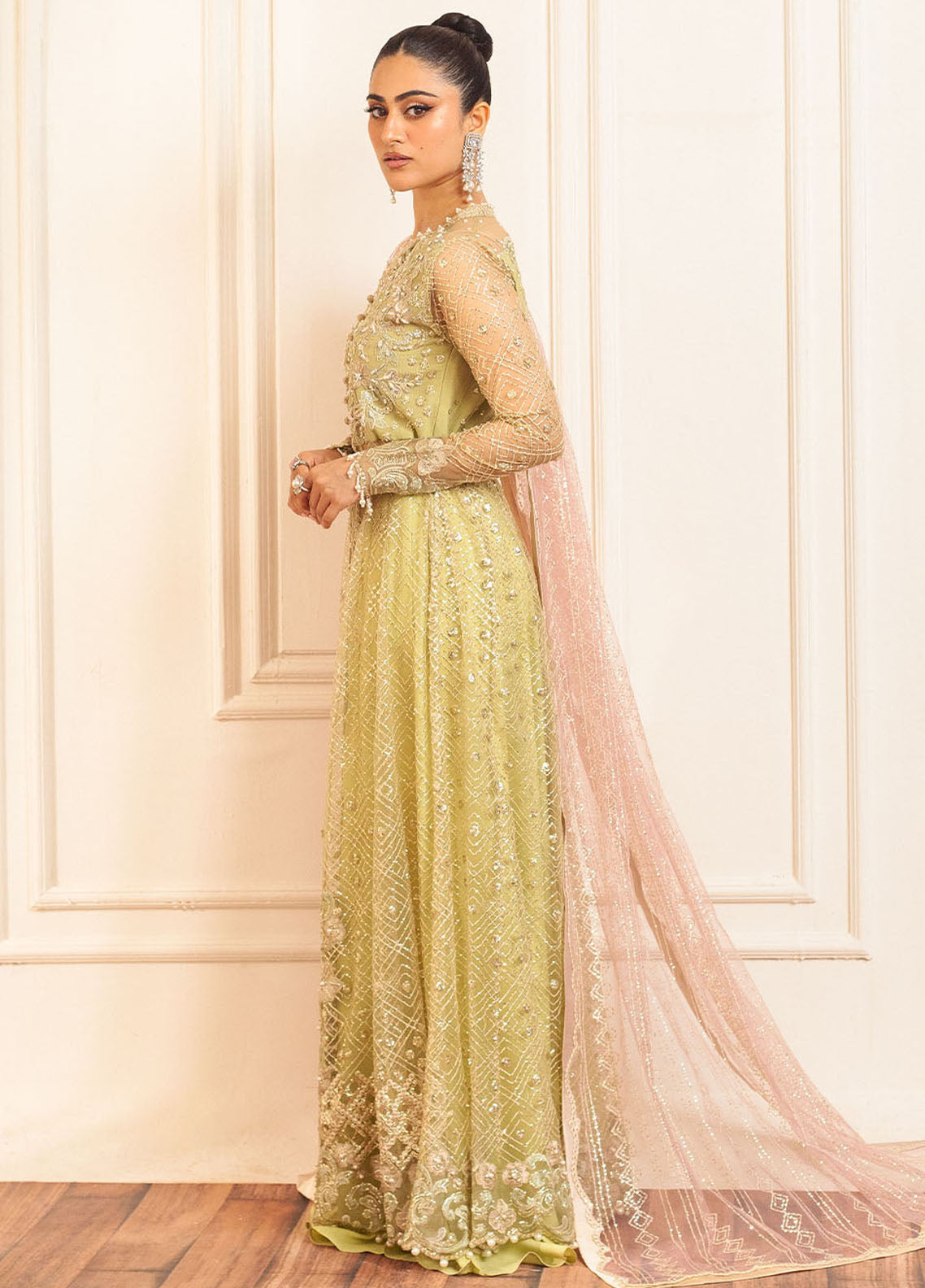 Hemline By Mushq Embroidered Suit Unstitched 3 Piece MQ24HA D-02 Wasabi - Formal Collection