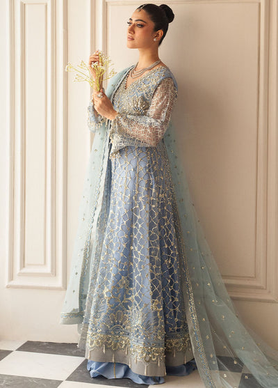 Hemline By Mushq Embroidered Suit Unstitched 3 Piece MQ24HA D-04 Periwinkle - Formal Collection