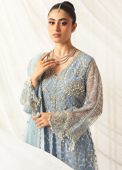 Hemline By Mushq Embroidered Suit Unstitched 3 Piece MQ24HA D-04 Periwinkle - Formal Collection