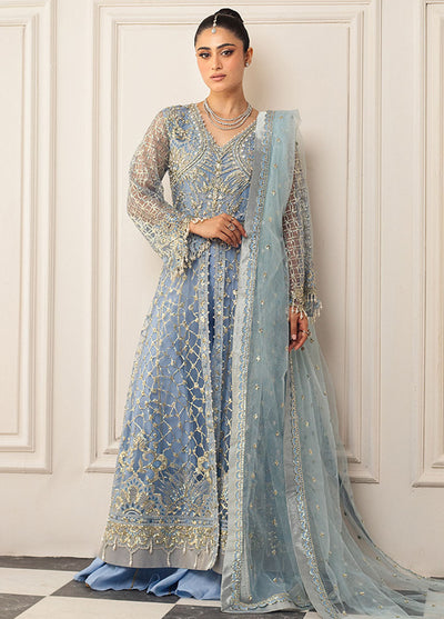 Hemline By Mushq Embroidered Suit Unstitched 3 Piece MQ24HA D-04 Periwinkle - Formal Collection