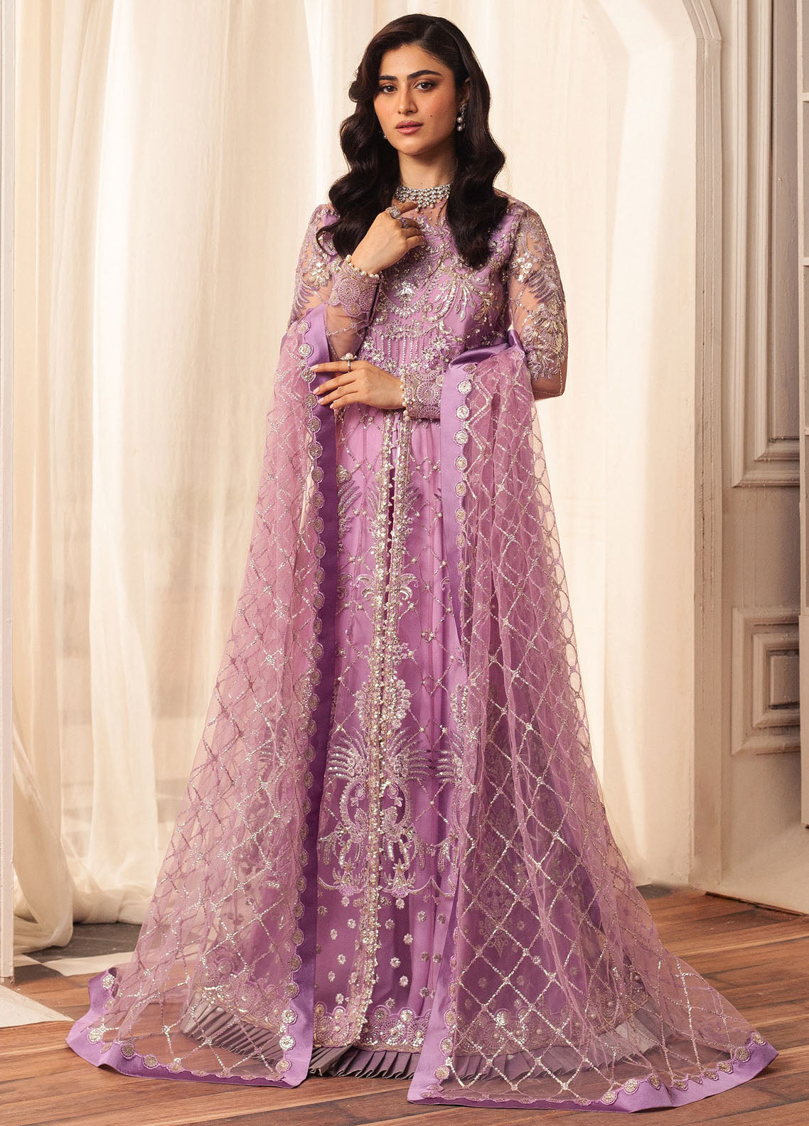 Hemline By Mushq Embroidered Suit Unstitched 3 Piece MQ24HA D-07 Heather - Formal Collection