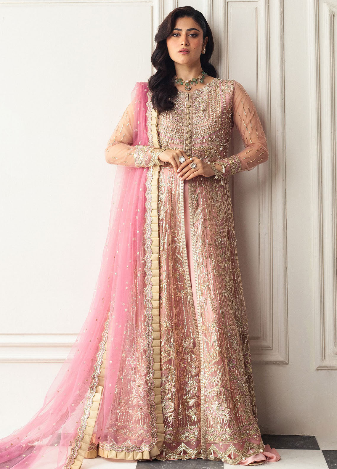 Hemline By Mushq Embroidered Suit Unstitched 3 Piece MQ24HA D-08 Amaranth - Formal Collection