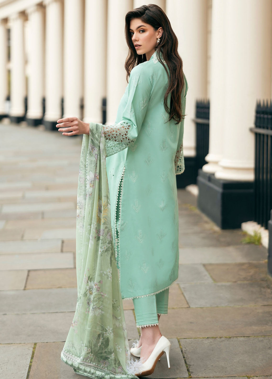 Hemline Odyssey By Mushq Unstitched Lawn Collection 2024 Bristol Beauty