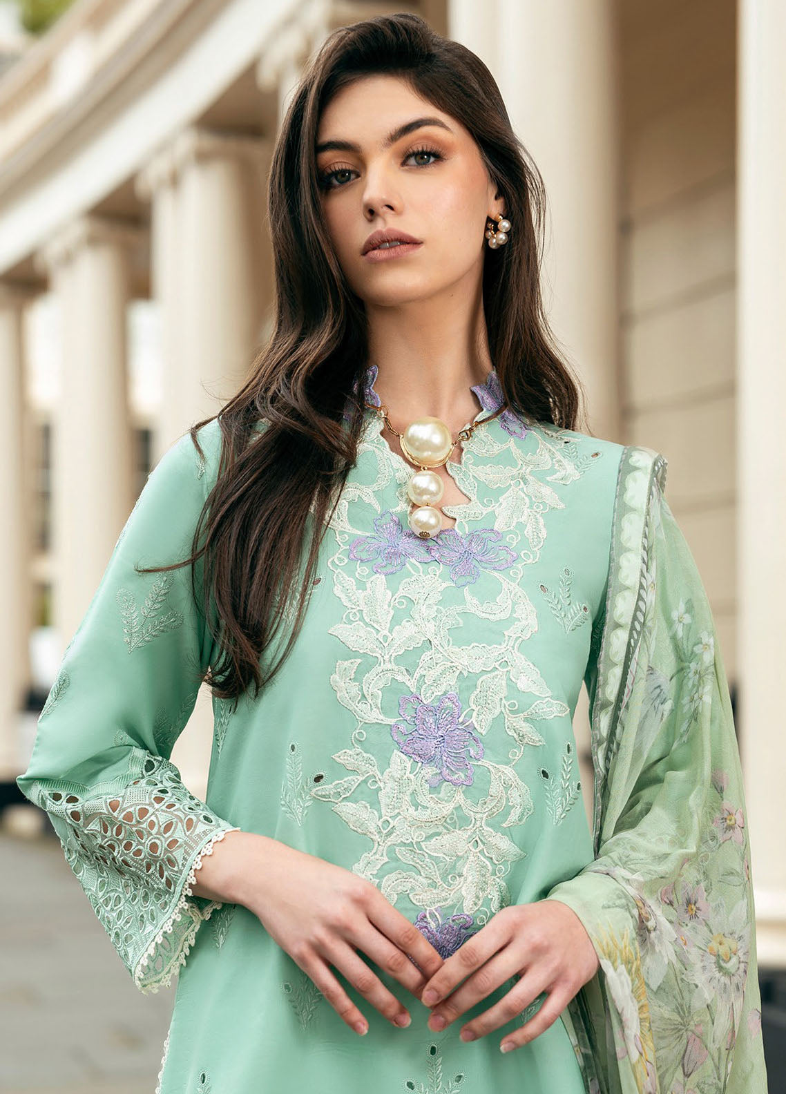 Hemline Odyssey By Mushq Unstitched Lawn Collection 2024 Bristol Beauty