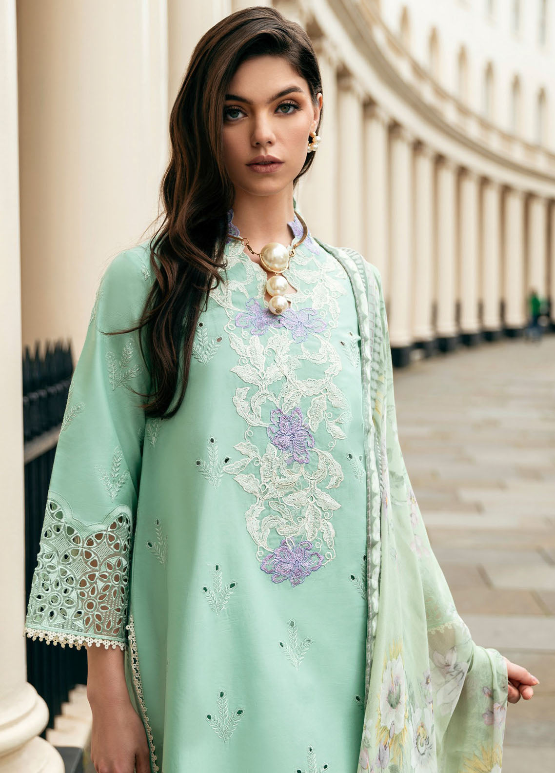 Hemline Odyssey By Mushq Unstitched Lawn Collection 2024 Bristol Beauty