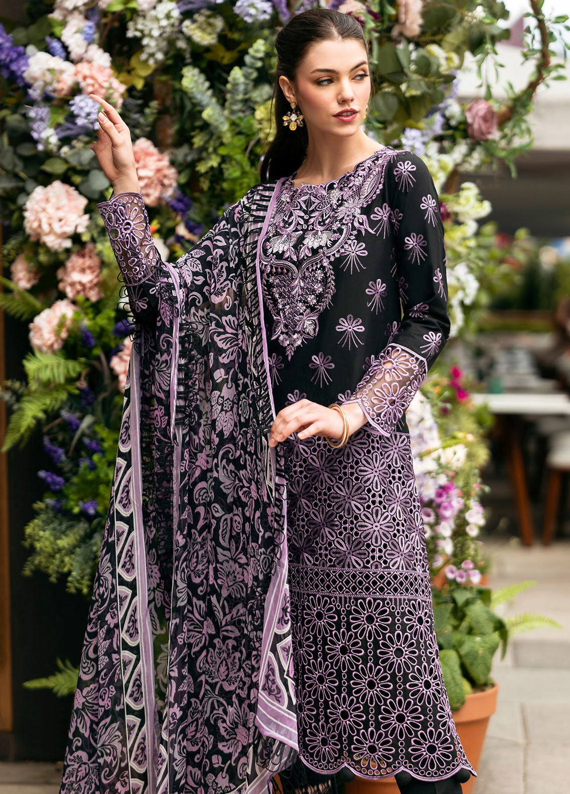 Hemline Odyssey By Mushq Unstitched Lawn Collection 2024 Luxe Lace
