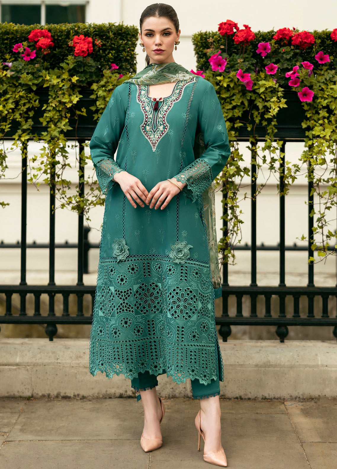 Hemline Odyssey By Mushq Unstitched Lawn Collection 2024 Whispering Waves