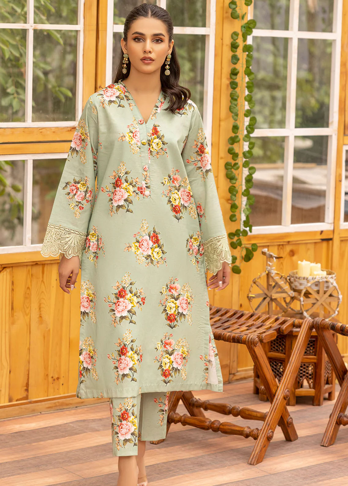 Esra Fashion Pret Embroidered Lawn 2 Piece Suit HD-23-22