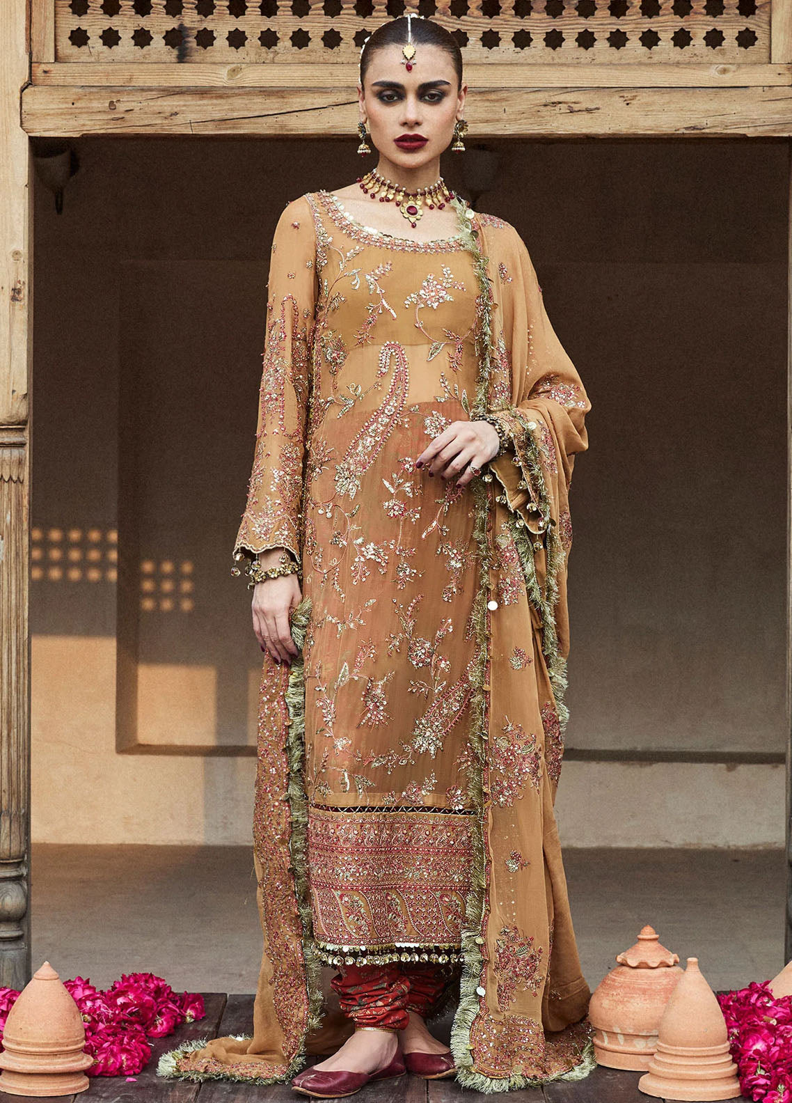 Hussain Rehar Embroidered Chiffon Suit Unstitched 3 Piece HRR24F Talai - Formal Collection