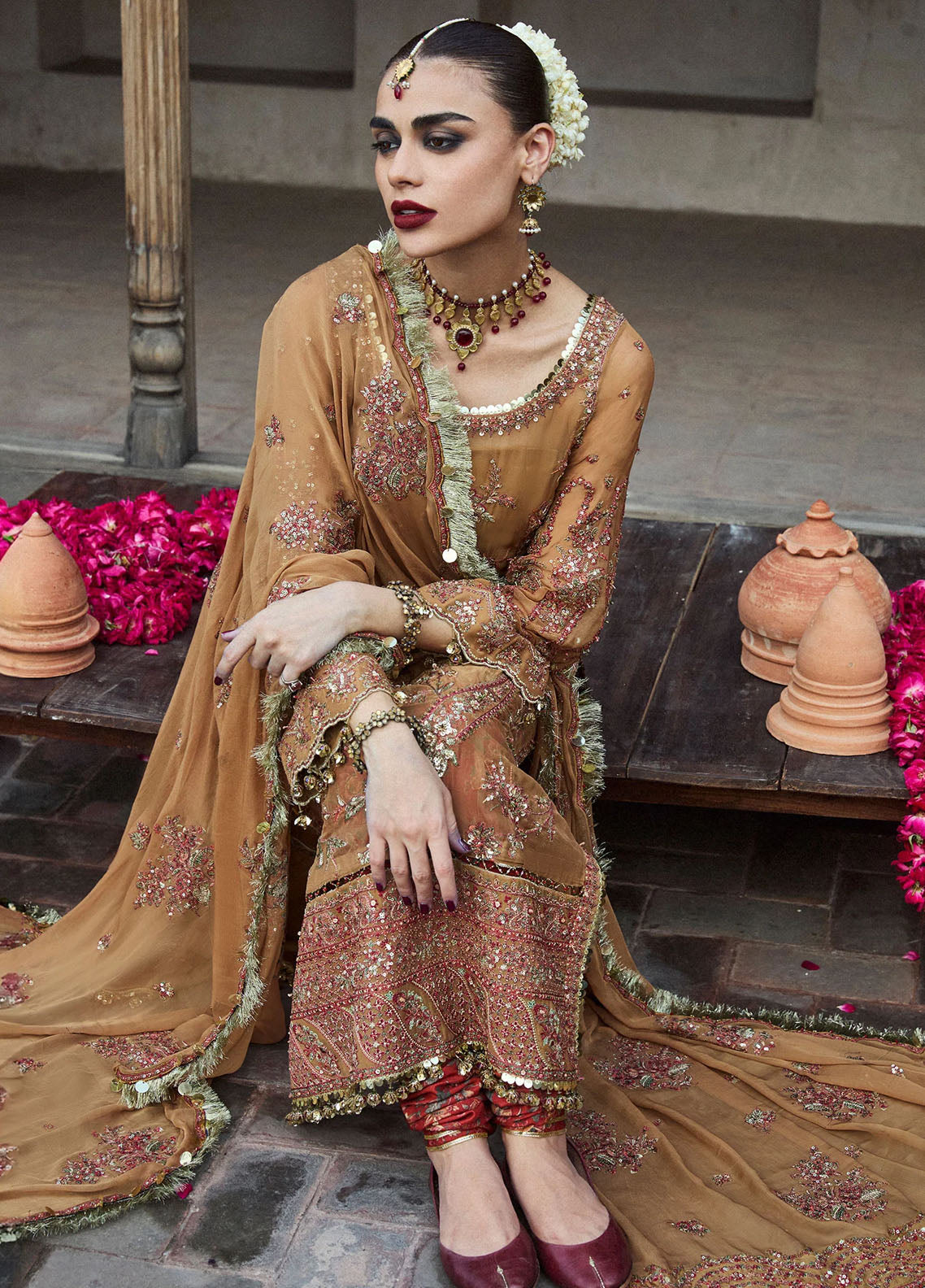 Hussain Rehar Embroidered Chiffon Suit Unstitched 3 Piece HRR24F Talai - Formal Collection